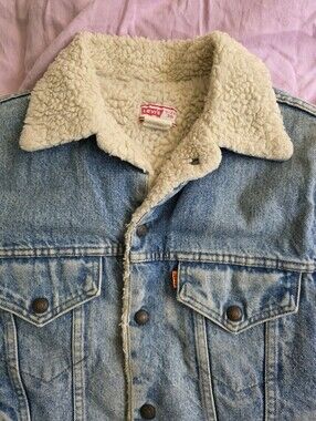 Vintage Levi's Orange Tab Sherpa Lined Denim Trucker Jacket